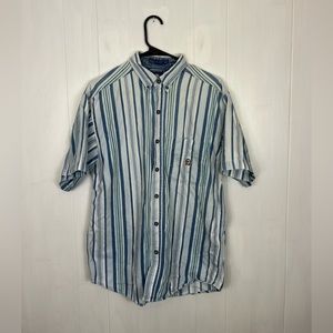 Vintage Short Sleeved Striped Button Down Sz M